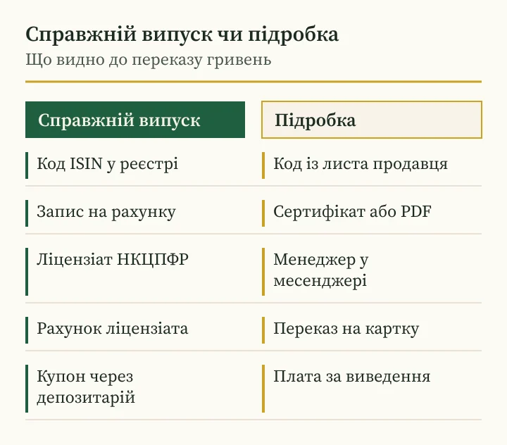 Андрій Сараненко: шахрай продає фальшиві облігації, схема відмінностей від справжнього випуску